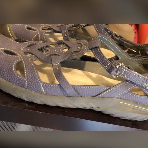 Jambu Womens Gray Textile Cutouts 8M Mary Jane Flats - Picture 2 of 3